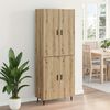 vidaXL Aparador alto 2 pcs Roble artesanal