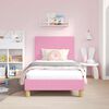 vidaXL Cama para niños con cabecero con cabecera Rosa 80 x 160 cm tela