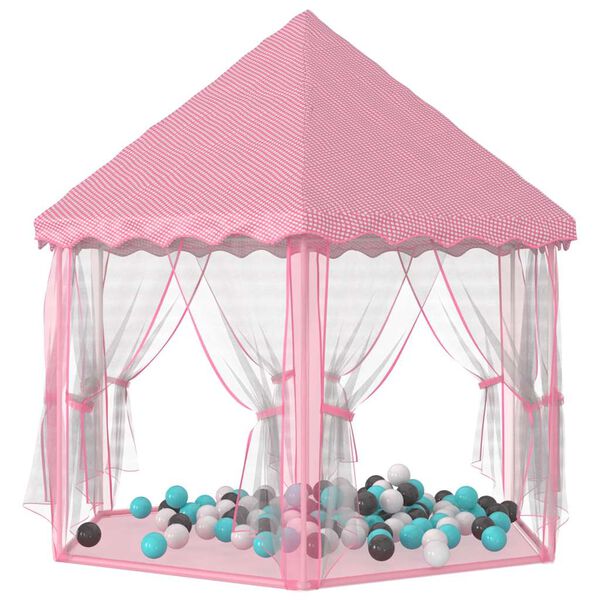 vidaXL Carpa de juegos de princesa con 250 bolas rosa 133x140 cm