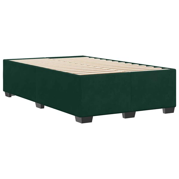 vidaXL Estructura cama sin colch&oacute;n terciopelo verde oscuro 120x190cm