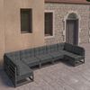 vidaXL Set de muebles de jard&iacute;n 7 pzas con cojines madera pino negro