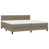 vidaXL Cama box spring con colch&oacute;n tela gris taupe 200x200 cm