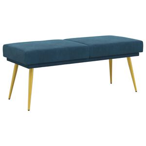 vidaXL Banco de Doble Capa Azul 120 x 45 x 46 cm Terciopelo