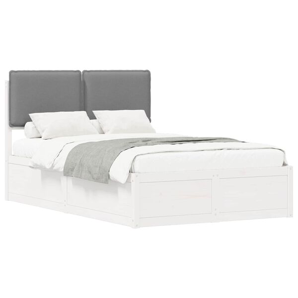 vidaXL Estructura de Cama con Cabecera Tapizada Gris Claro