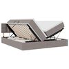 vidaXL Cama con almacenamiento 2 uds. Taup&eacute; Cuero sint&eacute;tico