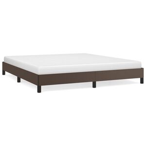 vidaXL Estructura de cama sin colch&oacute;n cuero sint&eacute;tico marr&oacute;n 180x200cm