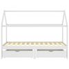 vidaXL Estructura de cama infantil cajones madera pino blanco 90x200cm