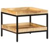 vidaXL Mesa lateral Marr&oacute;n 55 x 55 x 45 cm Madera de mango maciza