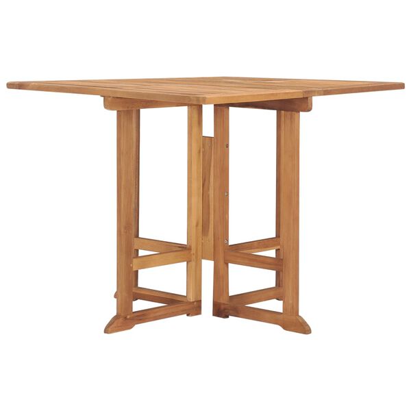 vidaXL Mesa de comedor plegable para jardín madera de teca 90x90x75 cm