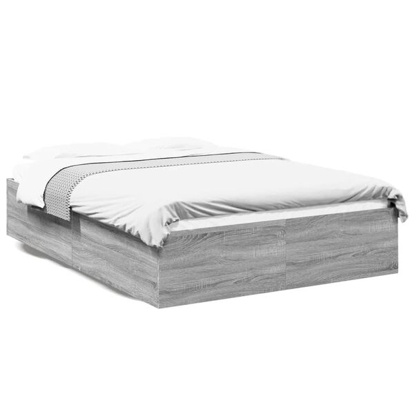 vidaXL Estructura de cama madera de ingeniería gris Sonoma 140x200 cm
