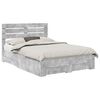 vidaXL Estructura de cama con caj&oacute;n Gris Concreto 140 x 190 cm