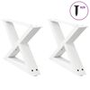 vidaXL Patas para mesa de centro (2 unidades), color blanco, 50 x (30-31,3) cm, acero
