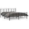 vidaXL Estructura cama sin colch&oacute;n con estribo metal negro 180x200 cm