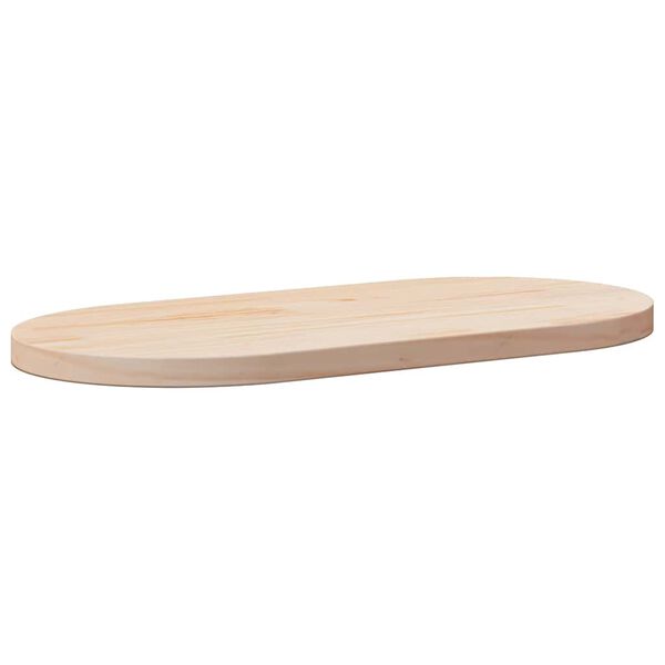 vidaXL Tablero de mesa ovalado de madera maciza de pino 90x45x2,5 cm