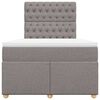 vidaXL Cama box spring con colch&oacute;n tela gris taupe 120x200 cm