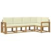 vidaXL Conjunto de sof&aacute;s de exterior 5 uds. Blanco y Crema