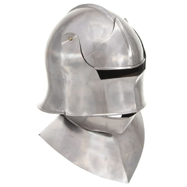 vidaXL R&eacute;plica de casco de caballero medieval antiguo LARP acero plata