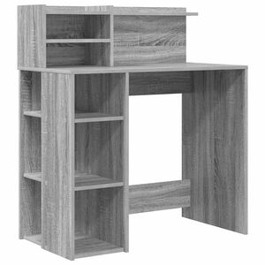 vidaXL Escritorio Gris Sonoma Madera de ingenier&iacute;a 90 x 48 x 101,5 cm