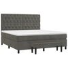 vidaXL Cama box spring con colch&oacute;n terciopelo gris oscuro 160x200 cm