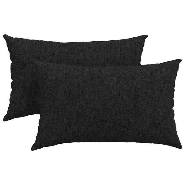 vidaXL Cojines de sofá 2 pcs Negro 50 x 30 cm tela