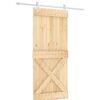 vidaXL Puerta Corredera Natural y Blanco 90 x 210 cm