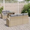 vidaXL Conjunto de sof&aacute; de jard&iacute;n 6 pcs Beige rat&aacute;n sint&eacute;tico