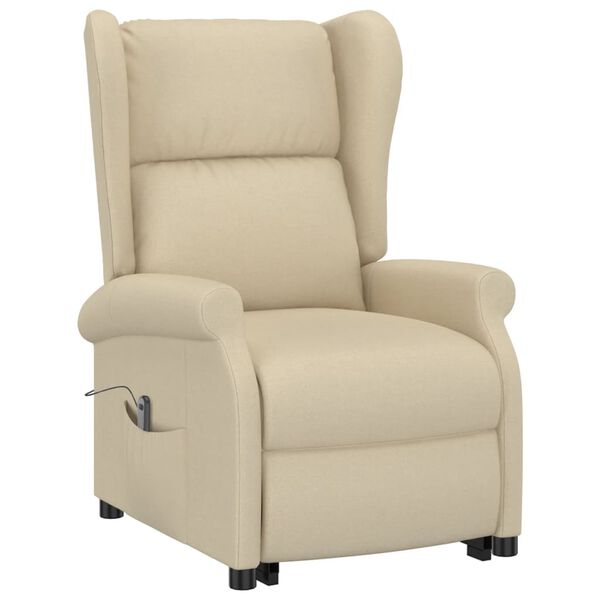 vidaXL Sill&oacute;n elevable tela crema