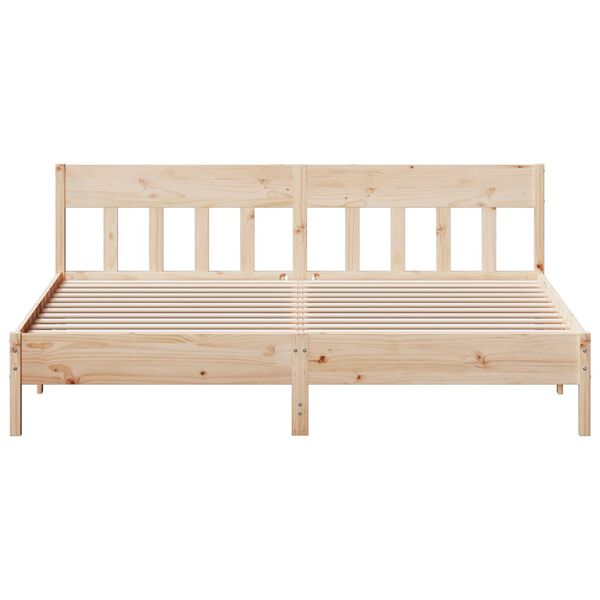 vidaXL Estructura de cama sin colch&oacute;n madera maciza de pino 200x200 cm