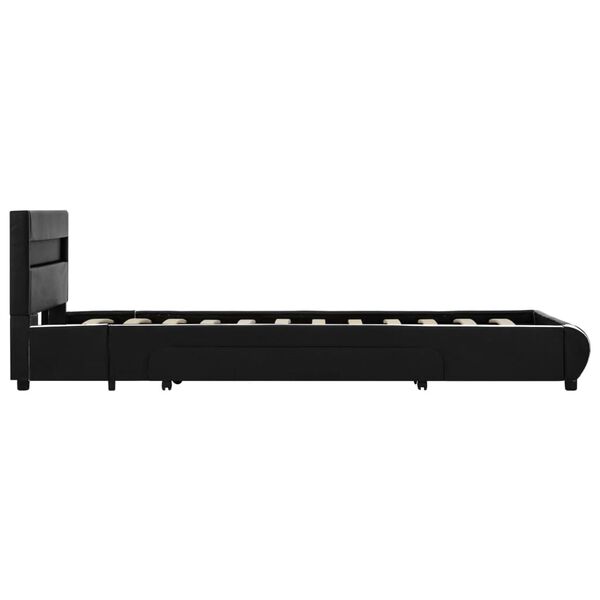 vidaXL Estructura de cama con LED cuero sint&eacute;tico negro 100x200 cm
