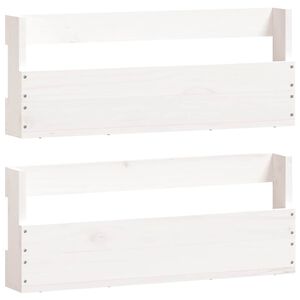 vidaXL Estantes de zapatos de pared 2 uds madera pino blanco 59x9x23cm