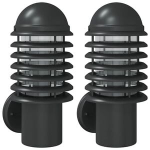 vidaXL Apliques de exterior 2 unidades acero inoxidable negro