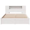 vidaXL Cama con estantería sin colchón madera maciza blanca 160x200 cm