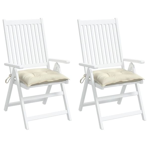 vidaXL Cojines de silla de jard&iacute;n 2 uds tela Oxford crema 40x40x7 cm