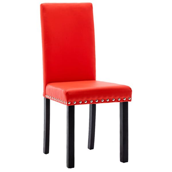 vidaXL Sillas de comedor 2 unidades PVC rojo