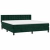 vidaXL Cama box spring con colch&oacute;n terciopelo verde oscuro 160x200 cm
