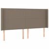 vidaXL Cabecero con orejas de tela gris taupe 163x16x118/128 cm