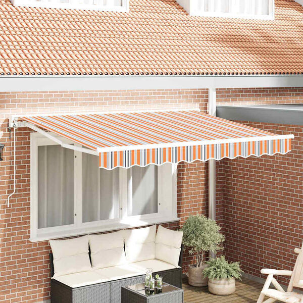 vidaXL Toldo Retráctil Rayas Multicolor 250x200 cm tela