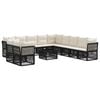 vidaXL Conjunto de sof&aacute;s de jard&iacute;n 12 pcs Negro rat&aacute;n sint&eacute;tico