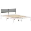 vidaXL Estructura de cama con cabecera y gris claro 150 x 200 cm