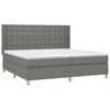 vidaXL Cama box spring con colch&oacute;n tela gris oscuro 200x200 cm