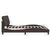 vidaXL Estructura de cama sin colch&oacute;n tela marr&oacute;n oscuro 200x200 cm