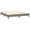 vidaXL Cama box spring con colch&oacute;n tela gris oscuro 160x200 cm