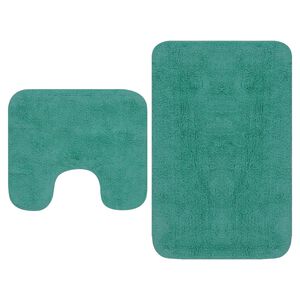 vidaXL Conjunto de alfombras de ba&ntilde;o de tela 2 piezas turquesa