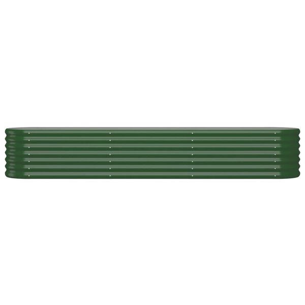 vidaXL Jardinera arriate acero galvanizado verde 224x40x36 cm