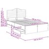 vidaXL Estructura de cama Roble ahumado 135 x 190 cm Madera Ingenieril