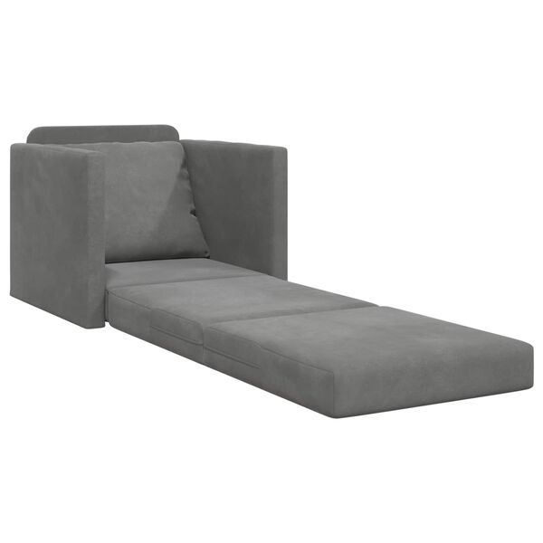 vidaXL Sof&aacute; cama 60cm Gris oscuro Terciopelo