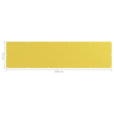 vidaXL Toldo para balcón HDPE amarillo 75x300 cm