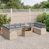 vidaXL Conjunto de sof&aacute; de jard&iacute;n 11 pcs Beige y Gris Claro