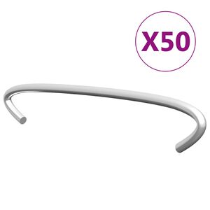 vidaXL Ganchos de gaviones 50 unidades acero galvanizado 10 cm