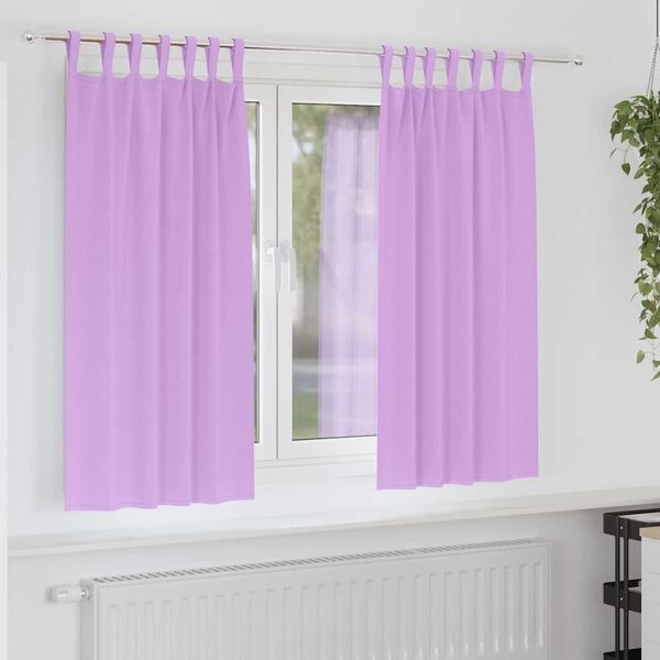 vidaXL Cortinas Opacas con Anillas 2 pcs Morado 175 x 140 cm Poli&eacute;ster